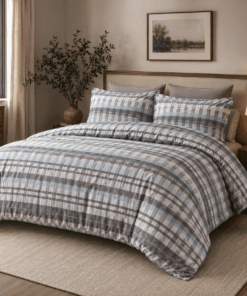 Deluxe Cotton Duvet Cover Set – Plaid