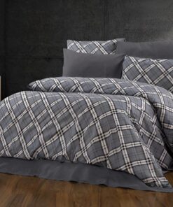 Deluxe Cotton Duvet Cover Set – Gray Pattern