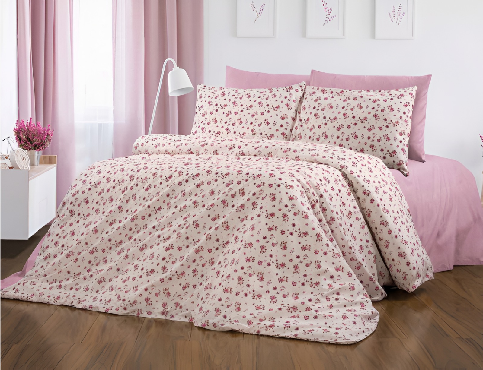 Deluxe Cotton Duvet Cover Set – Pinky Floral