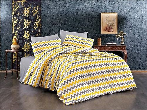 Deluxe Cotton Duvet Cover Set – Yellow ZicZac