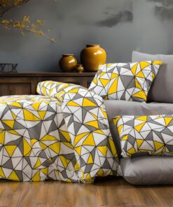 Deluxe Cotton Duvet Cover Set – Yellow Crystal