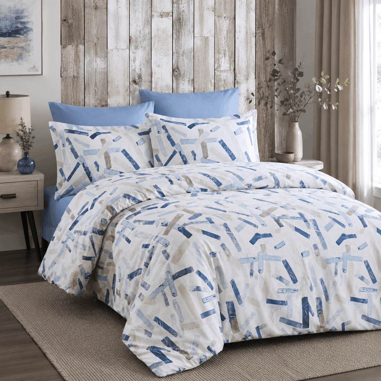 Deluxe Cotton Duvet Cover Set – Ocean Strokes