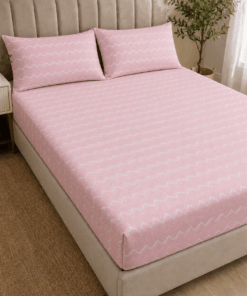 Patterned Fitted Sheet  - Pink Horizon