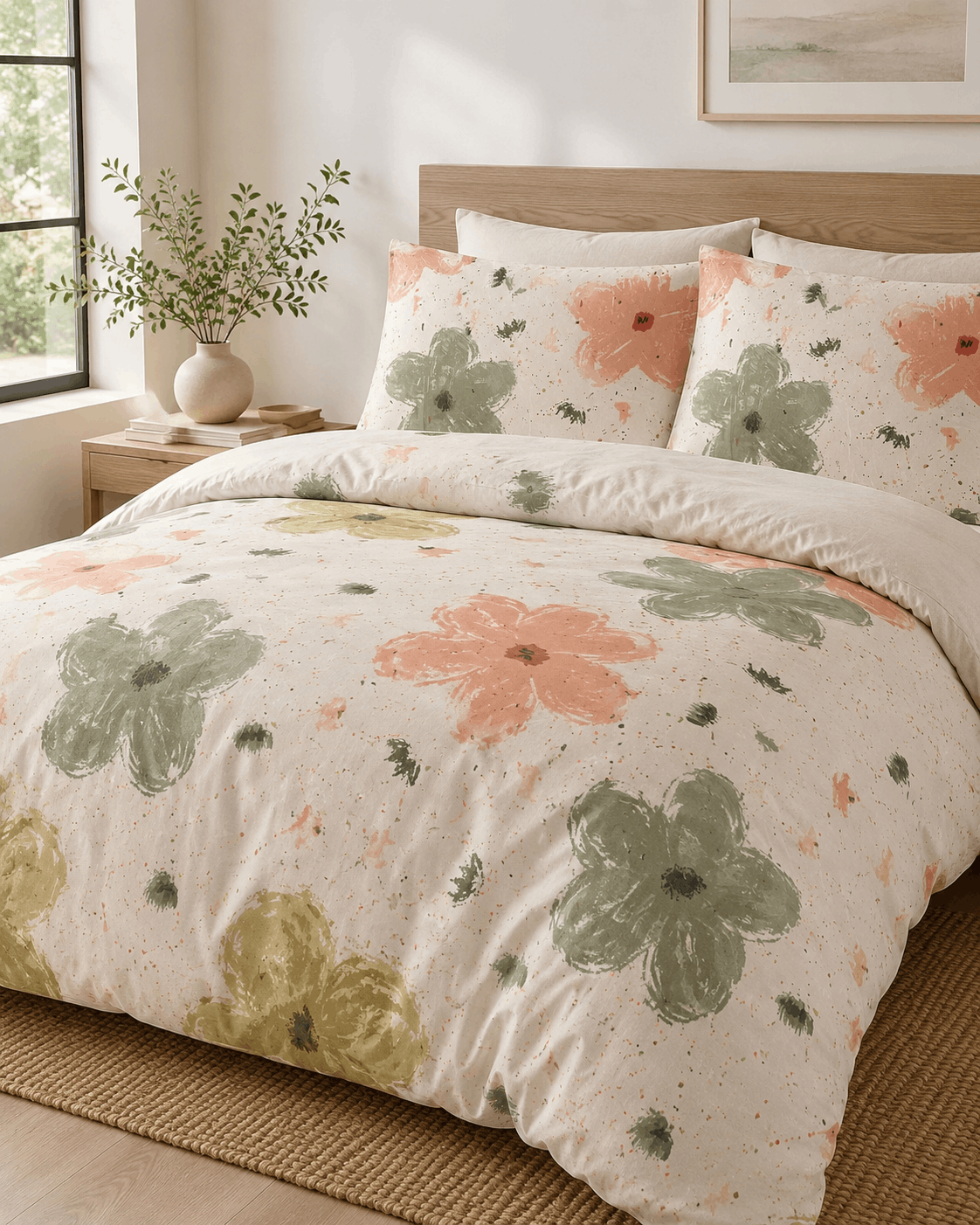 Deluxe Cotton Duvet Cover Set – Blush Meadow