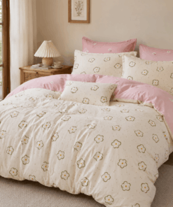 Deluxe Duvet Cover Set – Olive Daisy