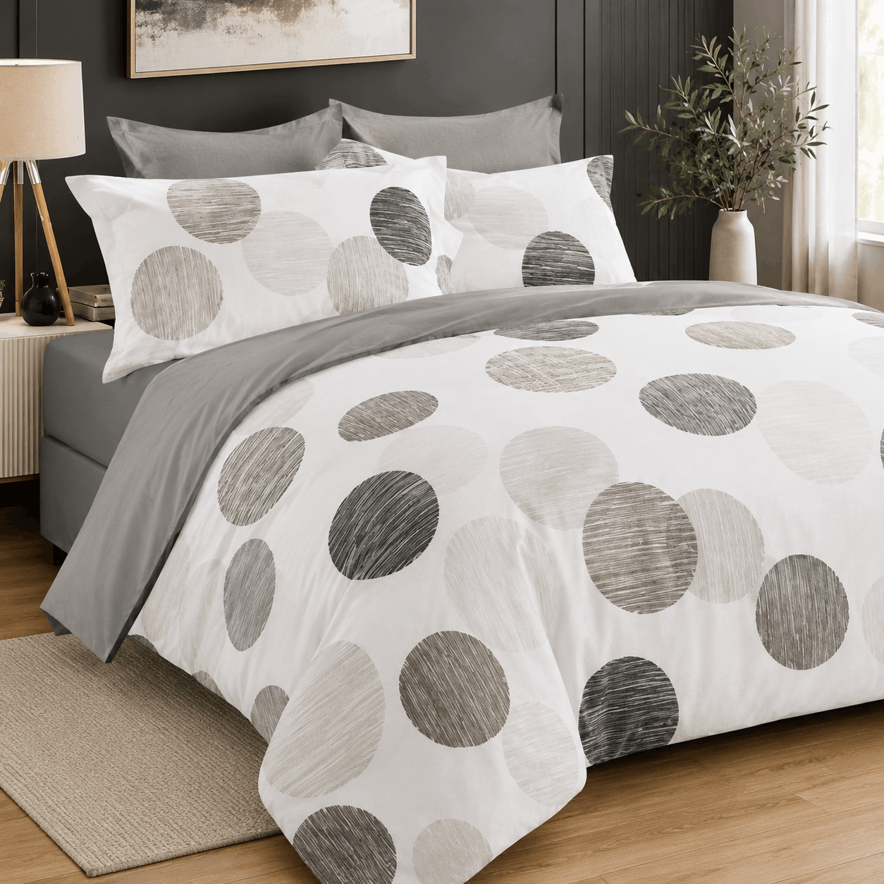 Deluxe Cotton Duvet Cover Set – Stone Circle