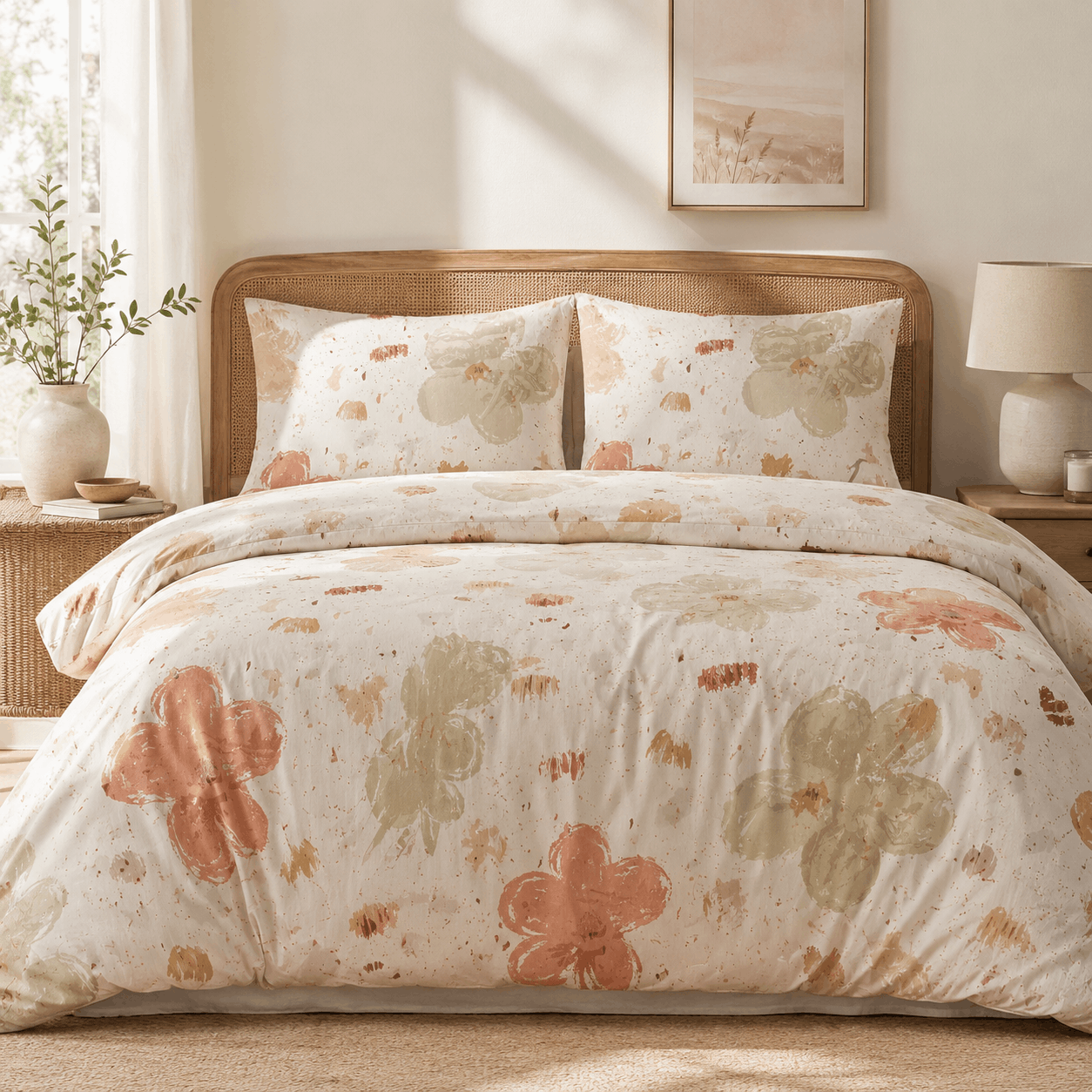 Deluxe Cotton Duvet Cover Set – Autumn Blossom