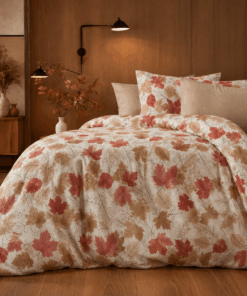 Deluxe Cotton Duvet Cover Set – Autumn Leaf Harmony