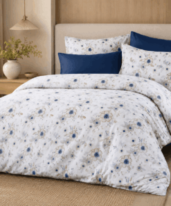 Deluxe Cotton Duvet Cover Set  – Blue Meadow