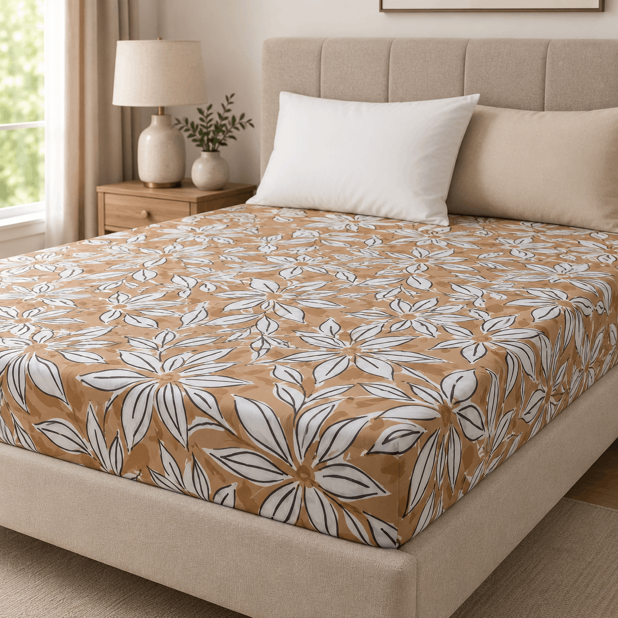 Patterned Fitted Sheet - Jasmine