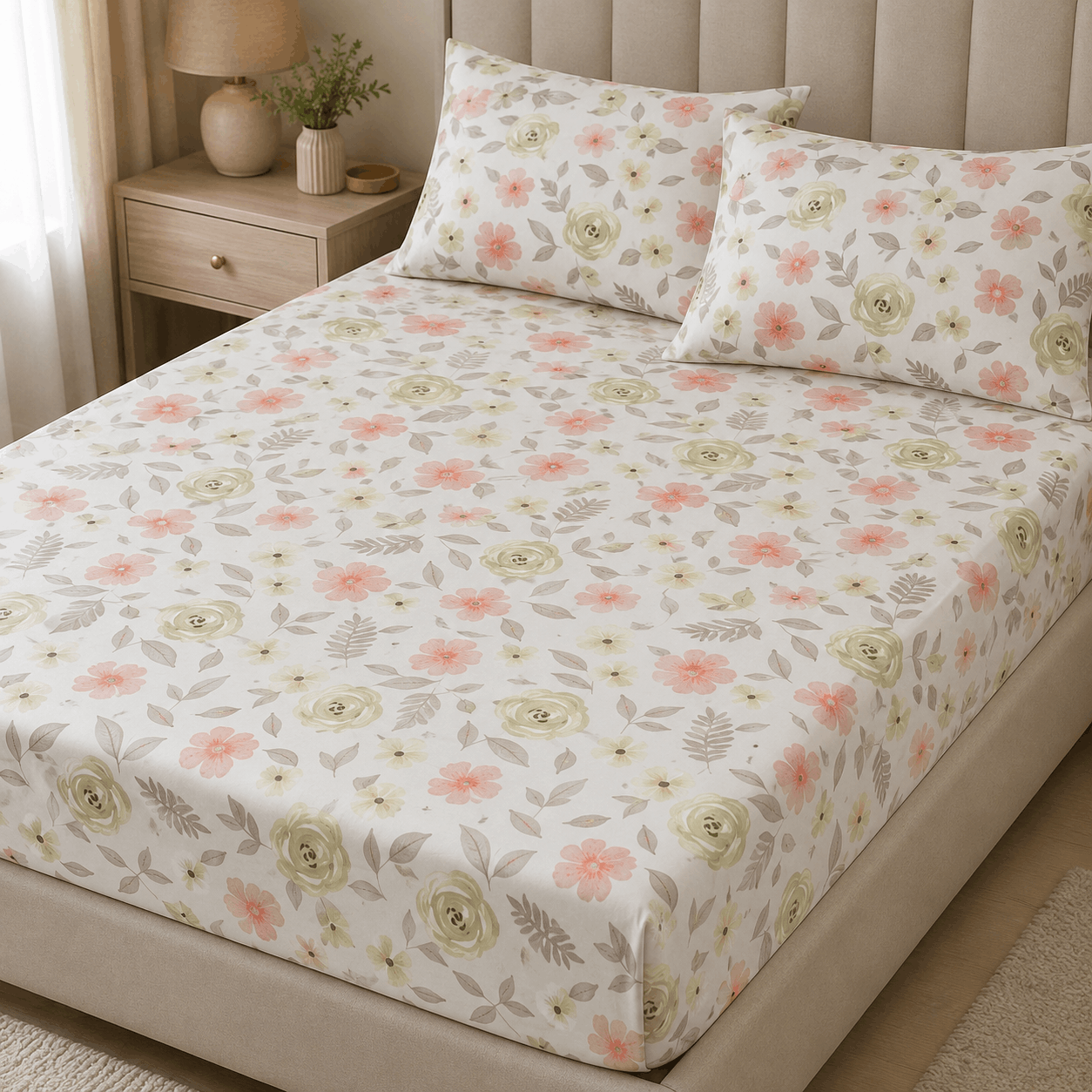 Patterned Fitted Sheet - Blossom Garden