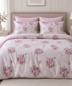 Deluxe Cotton Duvet Cover Set – Blushing Rose