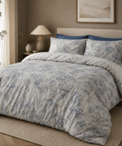 Deluxe Cotton Duvet Cover Set – Blue Meadow Duvet Set