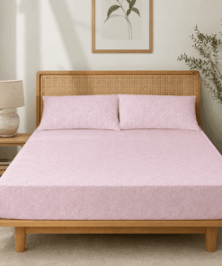 Patterned Fitted Sheet  - Pinky Geometry
