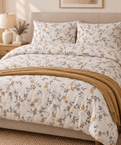 Deluxe Cotton Duvet Cover Set – Warm Mustard
